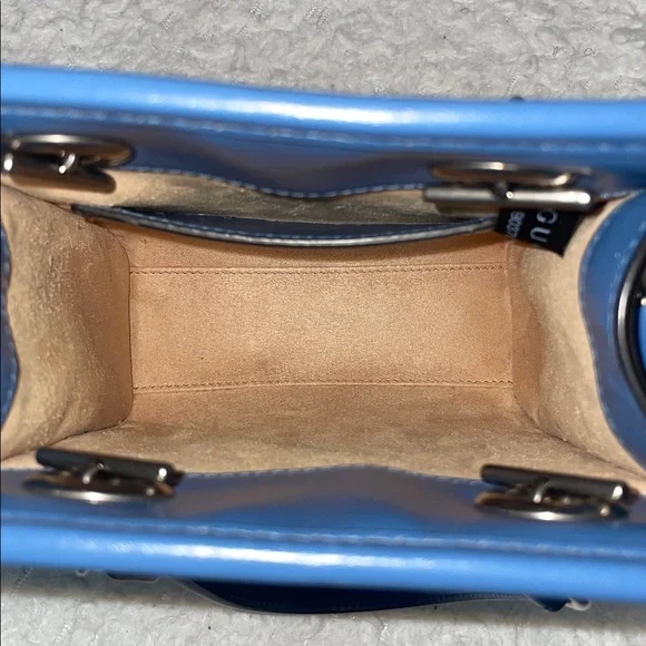 Gucci GG Aria Marmont Matelasse Quilted 2-Way Crossbody Shoulder Bag Blue 696123 - Picture 11 of 16